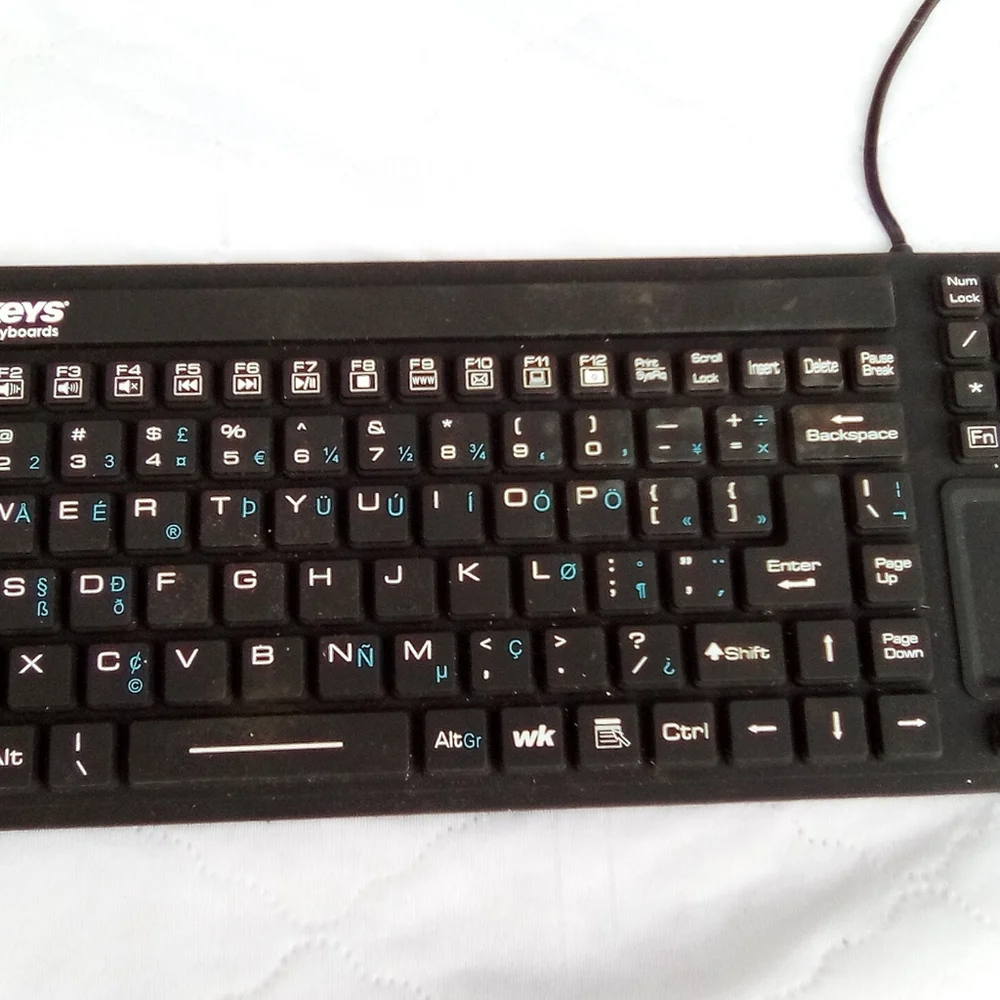 Wetkeys Black Keyboard with Blue Accents